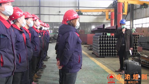 防患于未“燃” ，水泊焊割在行動！shuipo副總劉振亮演練講話